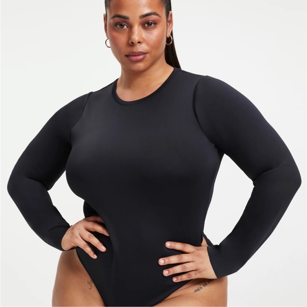 NWT Good American Compression Scuba Long Sleeve Crewneck Bodysuit Sz 3X